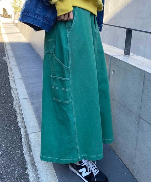 NANEA(ナネア)の「ペインターロングスカート(スカート・レディース・グリーン/ベージュ・ONE SIZE)」の15枚目の写真