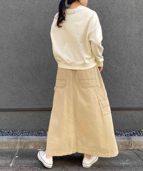 NANEA(ナネア)の「ペインターロングスカート(スカート・レディース・グリーン/ベージュ・ONE SIZE)」の5枚目の写真