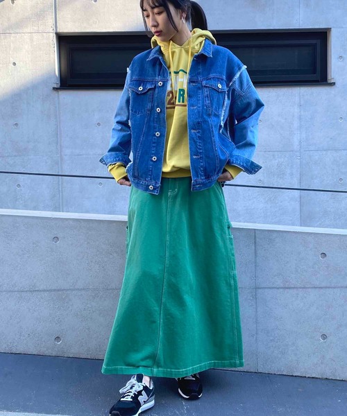NANEA(ナネア)の「ペインターロングスカート(スカート・レディース・グリーン/ベージュ・ONE SIZE)」の18枚目の写真