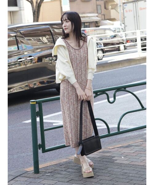 LAGUNAMOON（ラグナムーン）の「ツイードニットワンピース（ワンピース・レディース・ネイビー/ピンク/アイボリー・SMALL/MEDIUM）」の17枚目の写真