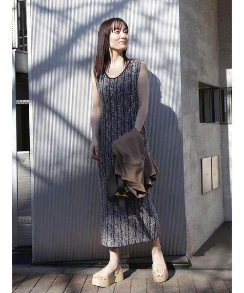 LAGUNAMOON（ラグナムーン）の「ツイードニットワンピース（ワンピース・レディース・ネイビー/ピンク/アイボリー・SMALL/MEDIUM）」の19枚目の写真