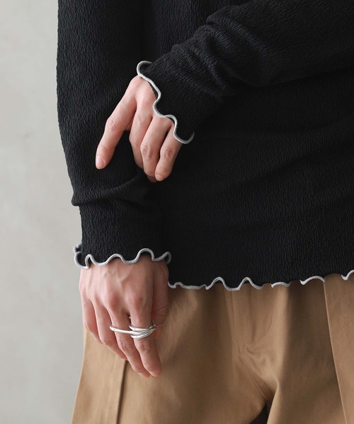 n'OrLABEL（ノアールレーベル）の「『配色メローカットソー』（Tシャツ/カットソー・レディース・ミント/ライム/アイボリー/ブラック・L/LL/M）」の13枚目の写真