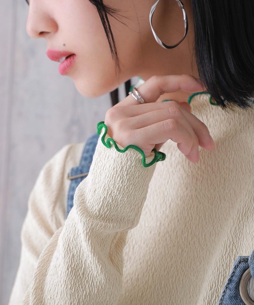 n'OrLABEL（ノアールレーベル）の「『配色メローカットソー』（Tシャツ/カットソー・レディース・ミント/ライム/アイボリー/ブラック・L/LL/M）」の5枚目の写真