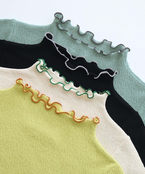 n'OrLABEL（ノアールレーベル）の「『配色メローカットソー』（Tシャツ/カットソー・レディース・ミント/ライム/アイボリー/ブラック・L/LL/M）」の17枚目の写真