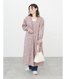 Samansa Mos2 blue | 前後2way花柄ワンピース(ワンピース)
