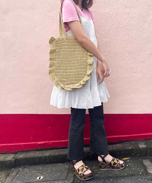 LILY BROWN×MARY QUANT】ペーパーラウンドフリルバッグ(バッグ