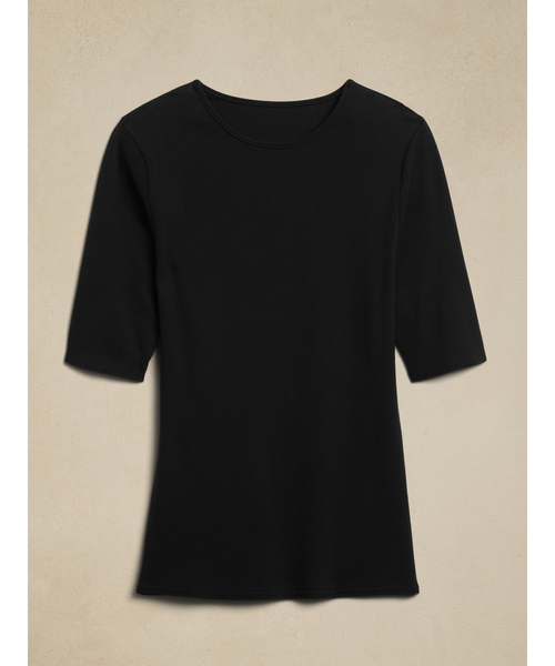 Banana Republic(バナナリパブリック)の「Rola エルボースリーブ Tシャツ(Tシャツ/カットソー・レディース・ホワイト/ブラック・S/M/L/XS)」の8枚目の写真