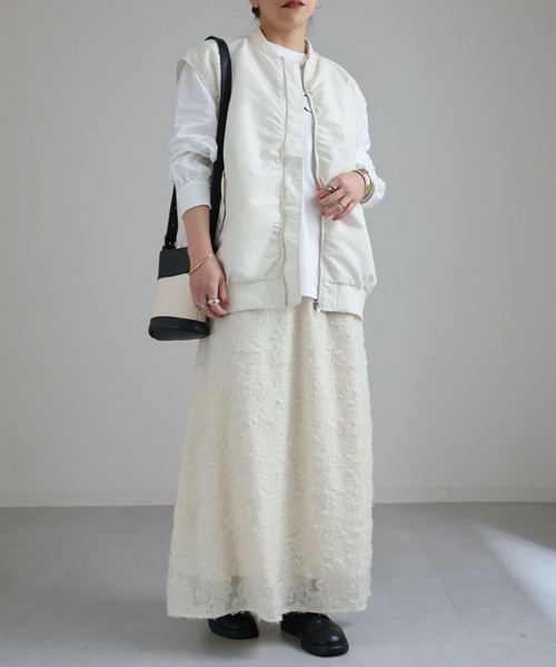 ap retro（アプレトロ）の「MAー1ベスト（MA-1・レディース・ブラック/アイボリー/カーキ・FREE）」の13枚目の写真