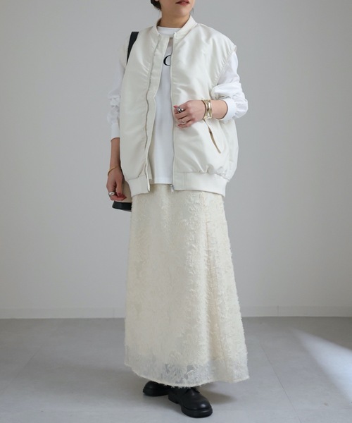 ap retro（アプレトロ）の「MAー1ベスト（MA-1・レディース・ブラック/アイボリー/カーキ・FREE）」の15枚目の写真