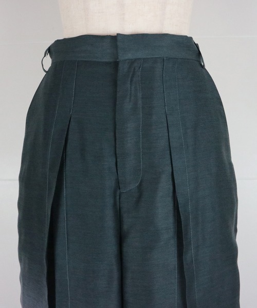 AULA(AULA AILA)◆グラムツイルパンツ/O/SLV/無地/2017年モデル/3173-06058 LACE LINE PANTS \u2014 aulaaila