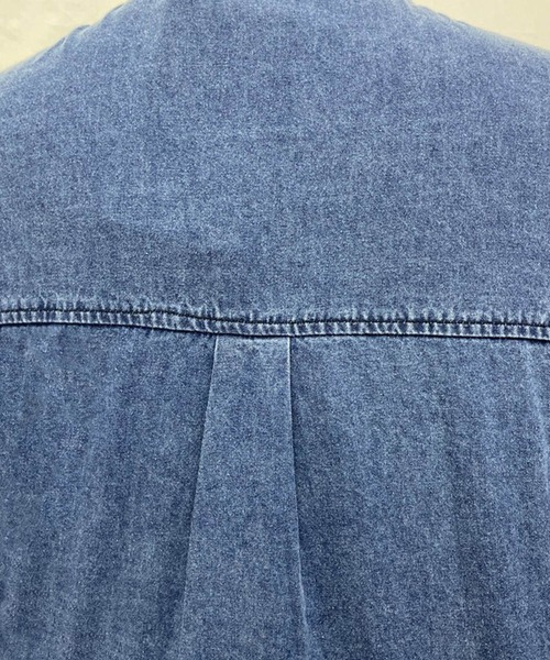 DAY CLOSET(デイ クローゼット)の「【ドラマ衣装提供】レディース ボックスプリーツデニムロングシャツワンピース(シャツワンピース・レディース・ブルー・ONE SIZE)」の12枚目の写真