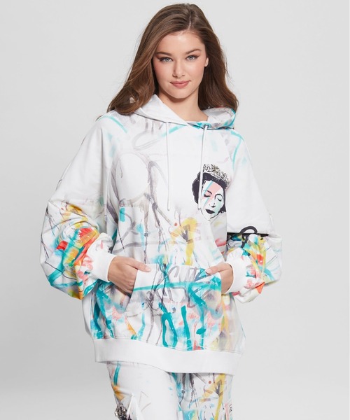 Guess（ゲス）の「GUESS X BRANDALISED(R) WITH GRAFFITI BY BANKSY Queen Graffiti Hoodie（パーカー・レディース・ホワイト系その他・ONE SIZE）」の7枚目の写真