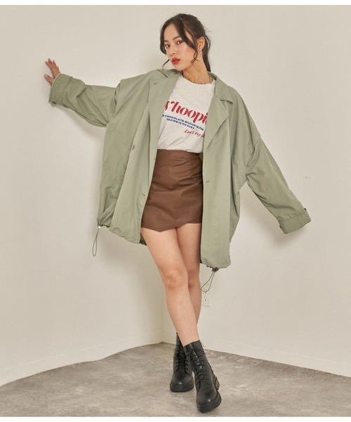 ANAP（アナップ）の「2WAYナイロンミディ丈コート（その他アウター・レディース・ブラック/カーキ/ホワイト・FREE）」の13枚目の写真