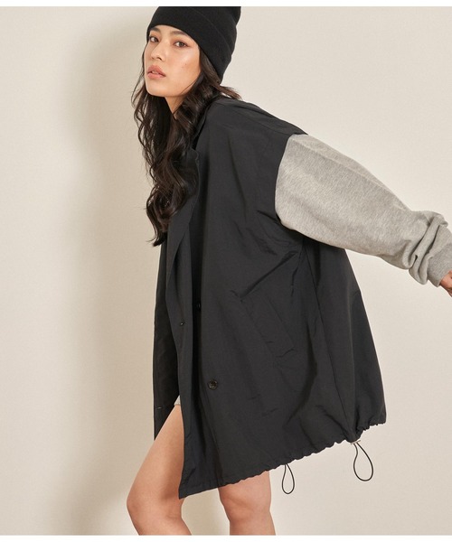 ANAP（アナップ）の「2WAYナイロンミディ丈コート（その他アウター・レディース・ブラック/カーキ/ホワイト・FREE）」の8枚目の写真