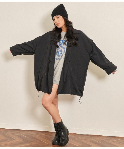 ANAP（アナップ）の「2WAYナイロンミディ丈コート（その他アウター・レディース・ブラック/カーキ/ホワイト・FREE）」の10枚目の写真