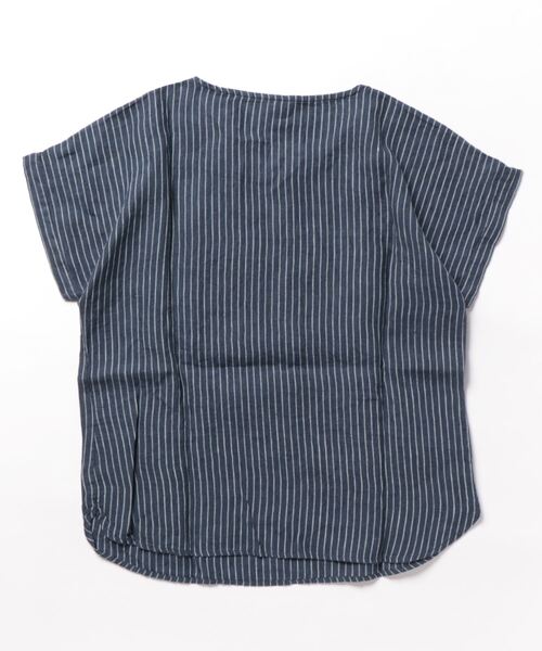 L.L.Bean(エルエルビーン)の「プレミアム・ウォッシャブル・リネン・シャツ、半袖ティ ストライプ ジャパン・フィット(Tシャツ/カットソー・レディース・インディゴブルー/マルチ/ダークブルー・SMALL/MEDIUM/LARGE/X-LARGE)」の6枚目の写真