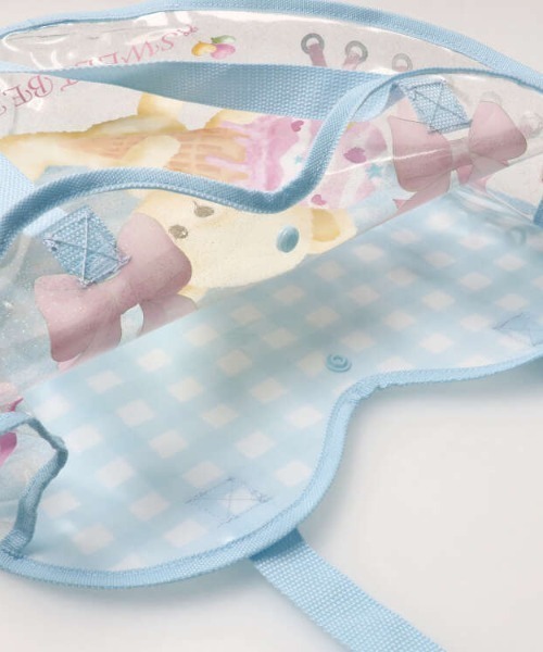 Kids Foret(キッズフォーレ)の「くまプリントハート型プールバッグ(トートバッグ・キッズ・ラベンダー/サックスブルー・FREE)」の8枚目の写真