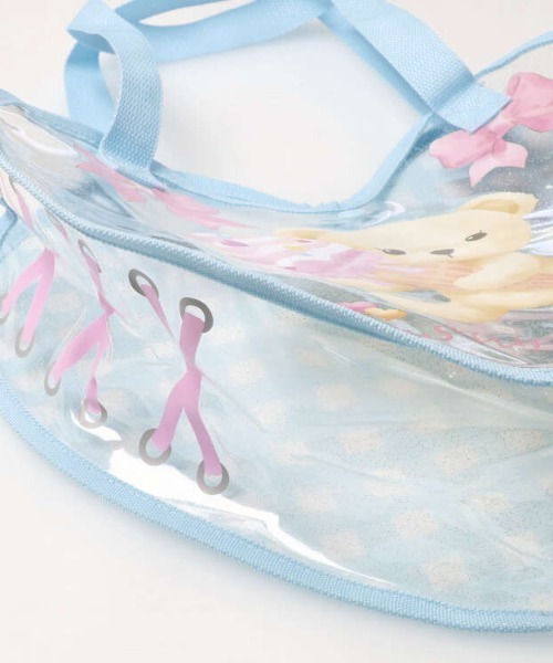 Kids Foret(キッズフォーレ)の「くまプリントハート型プールバッグ(トートバッグ・キッズ・ラベンダー/サックスブルー・FREE)」の9枚目の写真