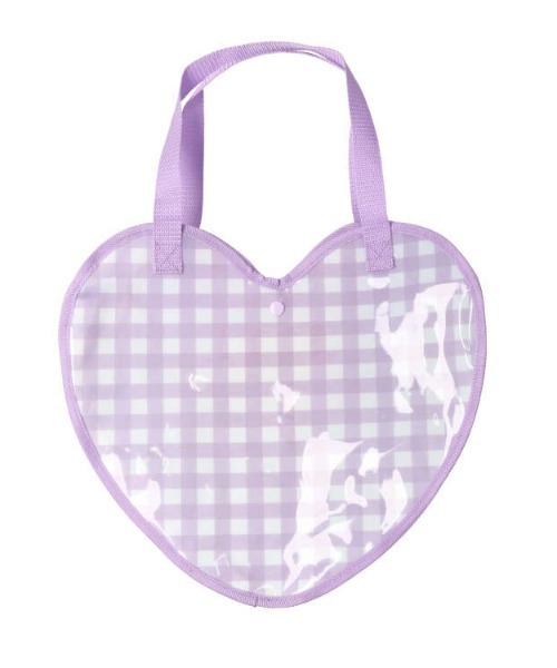 Kids Foret(キッズフォーレ)の「くまプリントハート型プールバッグ(トートバッグ・キッズ・ラベンダー/サックスブルー・FREE)」の7枚目の写真