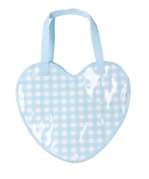 Kids Foret(キッズフォーレ)の「くまプリントハート型プールバッグ(トートバッグ・キッズ・ラベンダー/サックスブルー・FREE)」の6枚目の写真