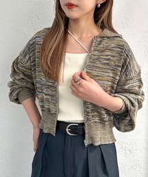 衿付きジップカーディガン【ZOZOTOWN限定アイテム】