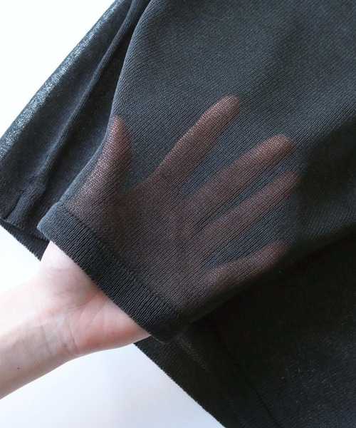 cheriella(シェリエラ)の「【cheriella】WEB限定3配色半袖ニットシアートップス(ニット/セーター・レディース・チャコールグレー/ブラック/ダークグリーン・M)」の18枚目の写真