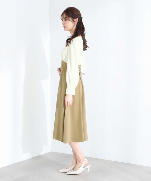 PROPORTION BODY DRESSING（プロポーションボディドレッシング）の「レースアップフレアーワンピース / 1213140302（ワンピース・レディース・ベージュ/ブルー/ネイビー・SMALL/MEDIUM/X-SMALL）」の19枚目の写真
