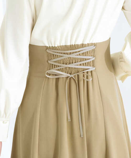PROPORTION BODY DRESSING（プロポーションボディドレッシング）の「レースアップフレアーワンピース / 1213140302（ワンピース・レディース・ベージュ/ブルー/ネイビー・SMALL/MEDIUM/X-SMALL）」の5枚目の写真