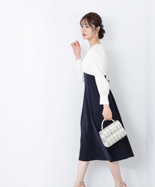 PROPORTION BODY DRESSING（プロポーションボディドレッシング）の「レースアップフレアーワンピース / 1213140302（ワンピース・レディース・ベージュ/ブルー/ネイビー・SMALL/MEDIUM/X-SMALL）」の21枚目の写真