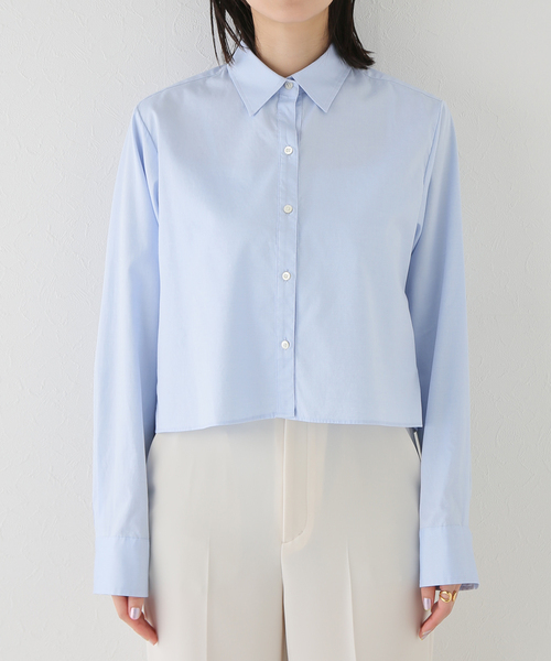 Plage プラージュ シャツ トップス ナチュラル FREE 長袖 ショート丈 pinox wash short コットン 綿 23春夏 おしゃれ シンプル 無地 きれいめ 大人女子 ブランド 上品 ベーシック オフィスカジュアル フォーマル【レディース】【中古】 plage（プラージュ）の「pinox wash short シャツ（シャツ/ブラウス