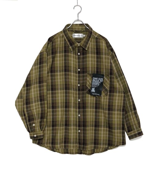 ADMIX/ATELIER SAB MEN（アドミックスアトリエサブメン）の「【Hollywood Rich.&】Bigシルエット チェック ルーズシャツ（シャツ/ブラウス・メンズ・ベージュ系その他/グリーン系その他/ブラック系その他・FREE）」の14枚目の写真