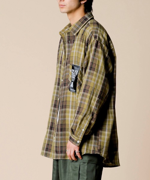 ADMIX/ATELIER SAB MEN（アドミックスアトリエサブメン）の「【Hollywood Rich.&】Bigシルエット チェック ルーズシャツ（シャツ/ブラウス・メンズ・ベージュ系その他/グリーン系その他/ブラック系その他・FREE）」の8枚目の写真