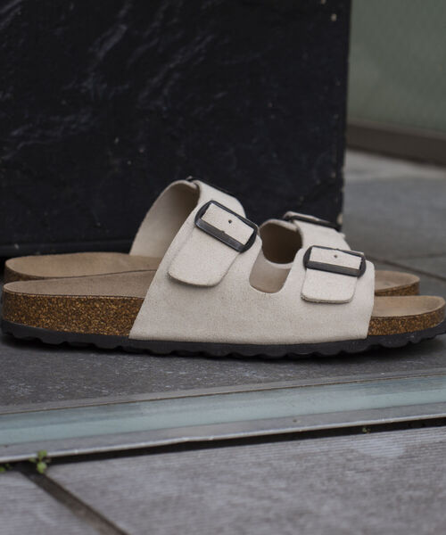 GLOSTER(グロスター)の「【AUTENTI/オーテンティ】スウェードダブルストラップ コンフォートサンダル スウェードサンダル(サンダル・メンズ・ダークブラウン/ブラック/キナリ・42/41/43/40)」の2枚目の写真