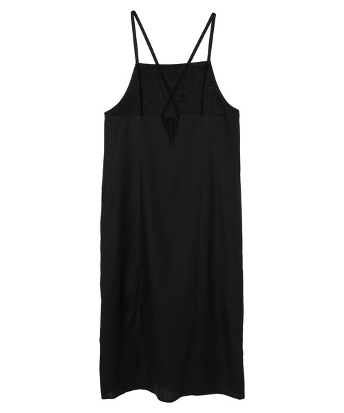 earth music&ecology（アースミュージックアンドエコロジー）の「リサイクルポリエステルブレンドキャミワンピース（ワンピース・レディース・サックスブルー/ブラック/ライトベージュ・FREE）」の8枚目の写真