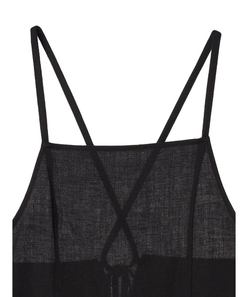 earth music&ecology（アースミュージックアンドエコロジー）の「リサイクルポリエステルブレンドキャミワンピース（ワンピース・レディース・サックスブルー/ブラック/ライトベージュ・FREE）」の6枚目の写真