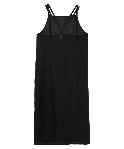 earth music&ecology（アースミュージックアンドエコロジー）の「リサイクルポリエステルブレンドキャミワンピース（ワンピース・レディース・サックスブルー/ブラック/ライトベージュ・FREE）」の11枚目の写真