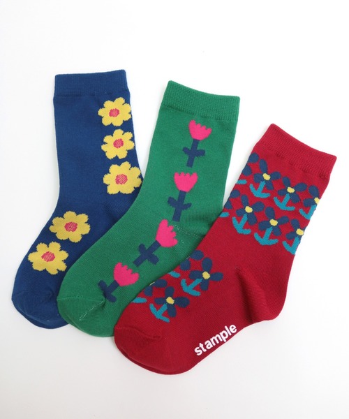 stample（スタンプル）の「チアフルフラワー クルーソックス　3足セット（ソックス/靴下・キッズ・A・M/L/S/LL）」の8枚目の写真