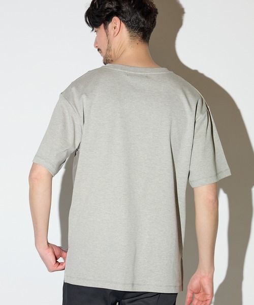 UNION STATION（ユニオンステーション）の「ストレッチスムース異素材切替Tシャツ（Tシャツ/カットソー・メンズ・ライトブルー/ホワイト/ベージュ・L/M/LL）」の5枚目の写真