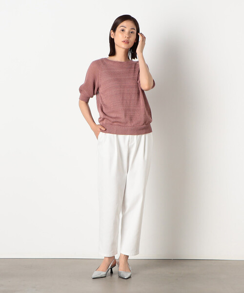 COMME CA ISM（コムサイズム）の「和紙　ホールガーメント　ニットＴ（ニット/セーター・レディース・ベージュ/ブラック/ピンク・MEDIUM/LARGE）」の10枚目の写真