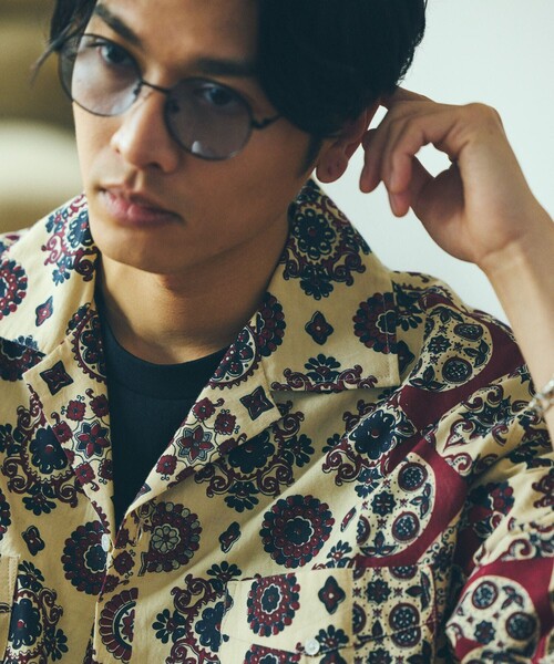 FREAK'S STORE（フリークスストア）の「FREAK'S STORE/フリークスストア バティック柄 半袖シャツ/ハーフスリーブ オーバーサイズシャツ（シャツ/ブラウス・メンズ・ネイビー/オフホワイト・MEDIUM/LARGE）」の13枚目の写真