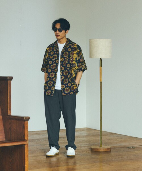 FREAK'S STORE（フリークスストア）の「FREAK'S STORE/フリークスストア バティック柄 半袖シャツ/ハーフスリーブ オーバーサイズシャツ（シャツ/ブラウス・メンズ・ネイビー/オフホワイト・MEDIUM/LARGE）」の22枚目の写真