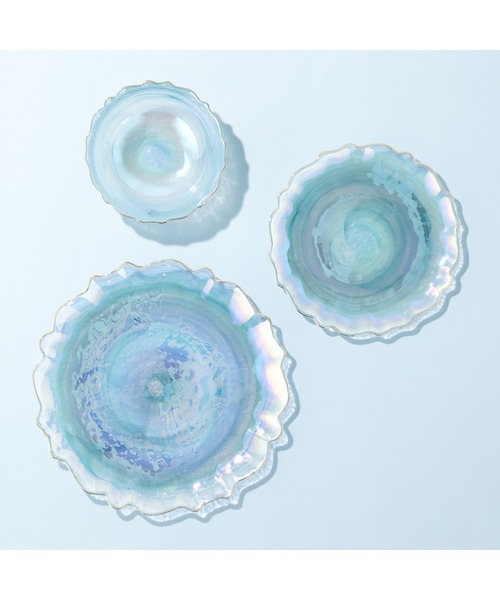 Francfranc（フランフラン）の「マーブル ガラスプレート L ブルー