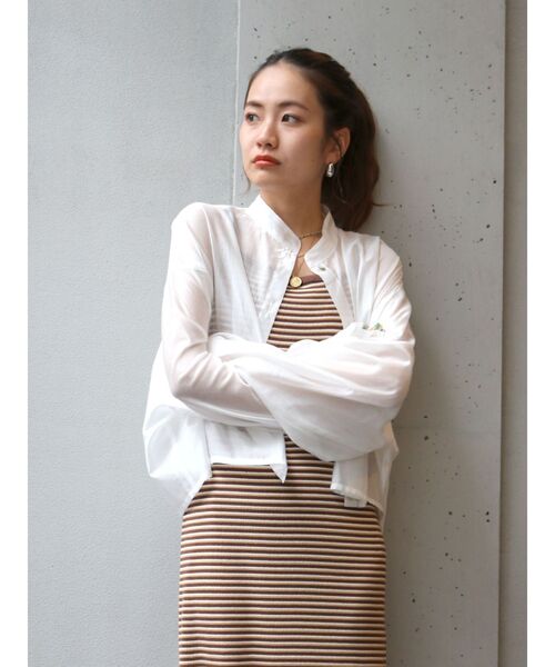 Ungrid（アングリッド）の「【WEB限定】シアーショートシャツ（シャツ/ブラウス・レディース・ブラウン/グリーン/ピンク/オフホワイト・FREE）」の10枚目の写真