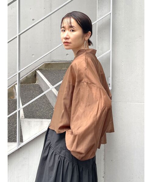 Ungrid（アングリッド）の「【WEB限定】シアーショートシャツ（シャツ/ブラウス・レディース・ブラウン/グリーン/ピンク/オフホワイト・FREE）」の15枚目の写真