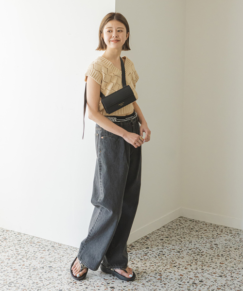 U by SPICK&SPAN（ユーバイスピックアンドスパン）の「柄アミニットベスト（ニット/セーター・レディース・ブラック/ベージュ/ブルー・FREE）」の15枚目の写真