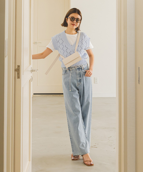 U by SPICK&SPAN（ユーバイスピックアンドスパン）の「柄アミニットベスト（ニット/セーター・レディース・ブラック/ベージュ/ブルー・FREE）」の22枚目の写真