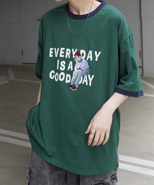 Red Cap Girl（レッドキャプガール）の「【RED CAP GIRL】ワンポイント刺繍 半袖Tシャツ（Tシャツ/カットソー・メンズ・杢グレー/ホワイト/チャコールグレー/グリーン/ブラック系その他/グレー系その他/ブルー系その他/ホワイト系その他/ブルー系その他3/グレー系3/ホワイト系その他2/ブルー系その他2/グレー系その他3/ブラック系その他2/グリーン系その他2/ホワイト系その他3/サックスブルー系5/ブラック系その他5/ホワイト系その他4/ブラック系その他4/ホワイト系その他5/グレー系その他5/サックスブルー系4/グレー系その他4・M/L/XL）」の18枚目の写真