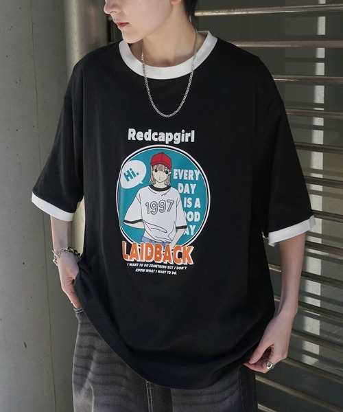 Red Cap Girl（レッドキャプガール）の「【RED CAP GIRL】ワンポイント刺繍 半袖Tシャツ（Tシャツ/カットソー・メンズ・杢グレー/ホワイト/チャコールグレー/グリーン/ブラック系その他/グレー系その他/ブルー系その他/ホワイト系その他/ブルー系その他3/グレー系3/ホワイト系その他2/ブルー系その他2/グレー系その他3/ブラック系その他2/グリーン系その他2/ホワイト系その他3/サックスブルー系5/ブラック系その他5/ホワイト系その他4/ブラック系その他4/ホワイト系その他5/グレー系その他5/サックスブルー系4/グレー系その他4・M/L/XL）」の9枚目の写真