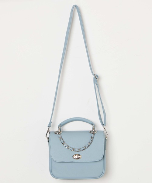 WEGO（ウィゴー）の「WEGO/ミラクルチェーン痛ショルダー（ショルダーバッグ・レディース・ホワイト/ブラック/ブラウン/グレー/サックスブルー/ピンク/ブルー/グリーン系その他/ライトパープル・FREE）」の6枚目の写真