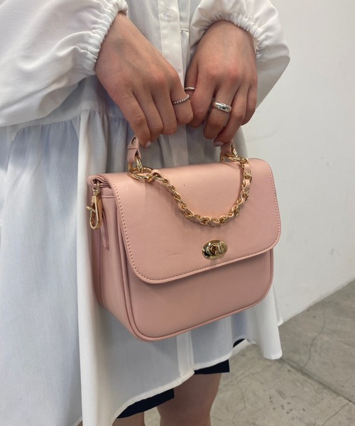 WEGO（ウィゴー）の「WEGO/ミラクルチェーン痛ショルダー（ショルダーバッグ・レディース・ホワイト/ブラック/ブラウン/グレー/サックスブルー/ピンク/ブルー/グリーン系その他/ライトパープル・FREE）」の9枚目の写真